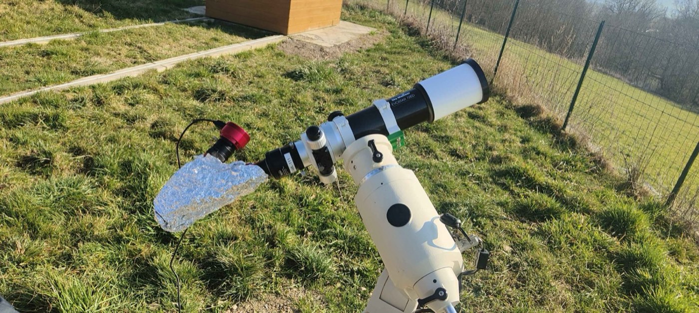 Lunette solaire sur monture à l'observatoire